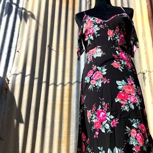 Forever 21 floral black dress